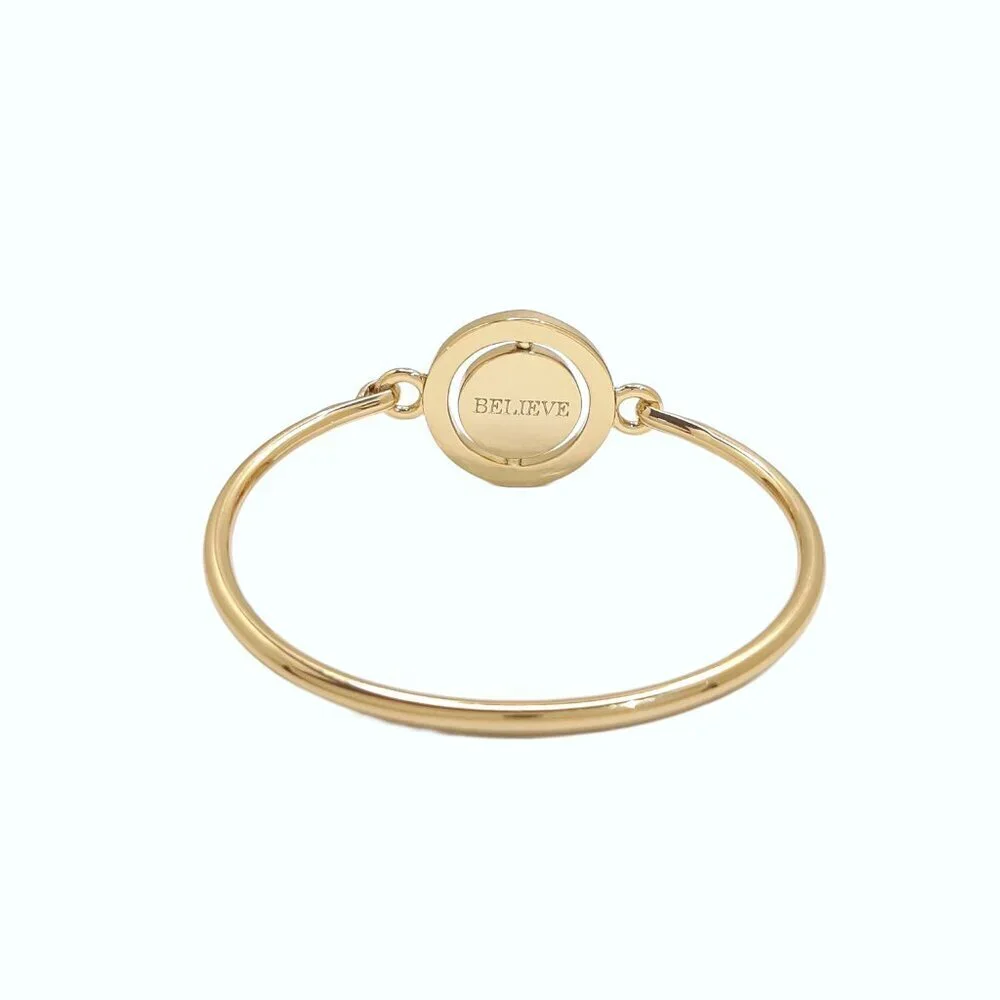 Carolee Letter B Gold Tone Double Sided Charm Bangle Bracelet